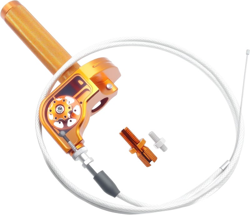 JXPANG Motorcycle Throttle Grip 7/8" 22mm CNC Aluminum Quick Twister with Throttle Cable for KLX CR CRF EXC XR CRF50 CRF230 50 110 125 230 250 Dirt Pit Bike Motocross Motorbike Quad ATV - Image 1